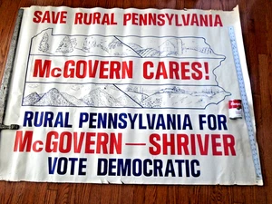 McGovern Shriver 1972 - riesiges politisches Poster 58" x 43" - SAVE RURAL PENNSYLVANIA - Bild 1 von 3
