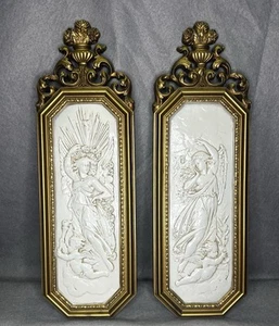 1967 Dart Inc- Set of Wall Plaques - Angels Cherubs Vintage! MCM - Picture 1 of 10
