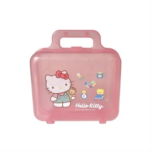 🌸🛍️ Vintage 1980s Sanrio Hello Kitty Clear Pink Mini Retro Plastic Case ᥫ᭡ - Picture 1 of 12
