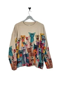 Damen Pullover mit Hunden bezaubernd XXL weicher leichter Strick - Bild 1 von 6