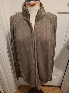 Mens James Pringle Size Large Brown Knit Zip Through Cardigan - Picture 1 of 3