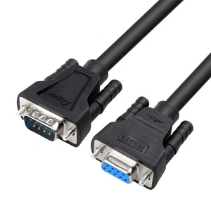 DB9 RS232 Serial Null Modem Cable Male to Female 7 Wire Crossover 15 FT - Picture 1 of 7