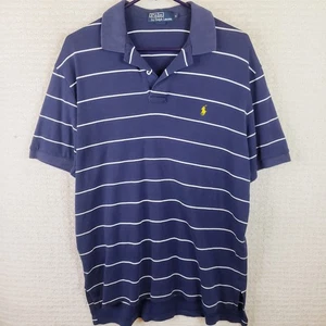 Polo Ralph Lauren Para Hombre Mediano Azul Rayas Calce Clásico Algodón Informal - Imagen 1 de 12