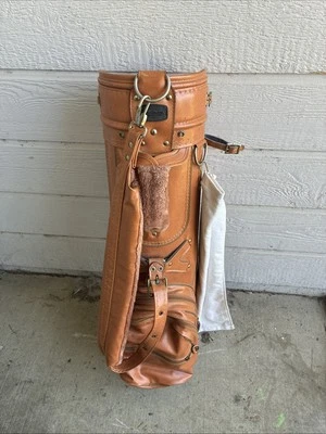 Vintage Macgregor Genuine Leather /Vinyl Brown Golf Bag - Photo 1/4