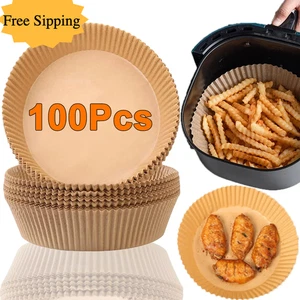 50/100Pcs Air Fryer Disposable Paper Non-Stick Baking Papers Air-Fryer Liners - Picture 1 of 22