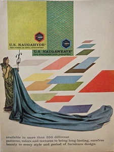 1961 U.S. Naugahyde breathable vinyl upholstery fabric vintage ad  - Picture 1 of 1