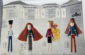 1980s DMC Yarn Doll Brochure [EX] Vintage Needlecraft Floss Craft Guide - Picture 1 of 4