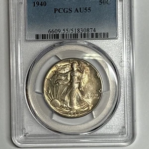 1940 Half Dollar Walking Liberty Münze PCGS AU55 50c 6609.55/51830874 �� - Bild 1 von 4