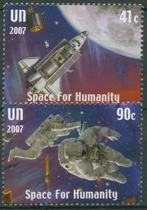 ONU Nueva York 2007 transbordador espacial astronautas 1075/76 nuevo - Imagen 1 de 1
