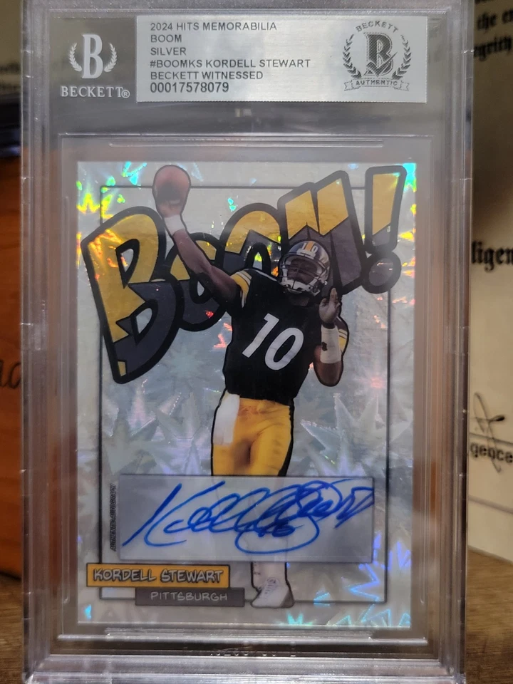 Kordell Stewart 2024 Hits Memorabilia BOOM Plata Firmado BGS BAS Automático Foto 1 de 4