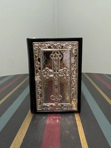 CARRS Blue Holy Bible with Ornate Cross – Sterling Silver Cover  - Picture 1 of 14