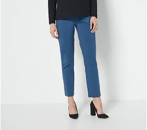 Susan Graver Weekend Petite Premium Stretch Slim Leg Hose Deep Lake XXS Neu - Bild 1 von 1