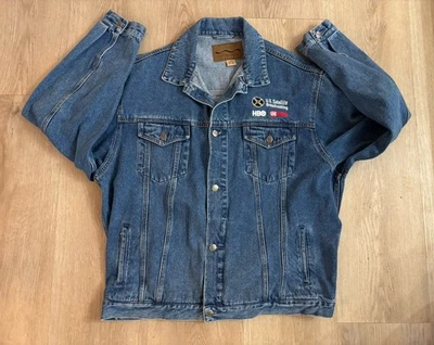 VTG US Satellite Broadcasting HBO Showtime Promo Denim Jacket XL Port Authority - Image 1 of 4