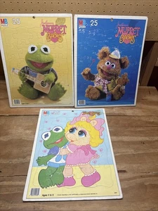 Lote de 3 rompecabezas bandeja marco niños 25 piezas Muppet Babbies Fozzie, Kermit y Piggy - Imagen 1 de 5