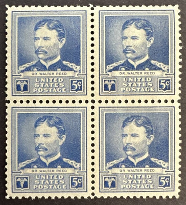 Estados Unidos 1940 Scott # 877 Bloque de 4 MNH Científico Americano Dr. Walter Reed Foto 1 de 2