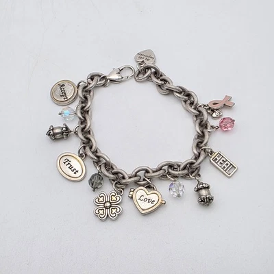 BRIGHTON 'Poder of Pink' Dije Pulsera Medallón Cinta de Concienciación sobre el Cáncer de Mama 9" Foto 1 de 4