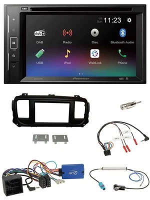 Pioneer Bluetooth Lenkrad USB 2DIN DAB DVD Autoradio für Citroen Spacetourer Jum - Bild 1 von 4