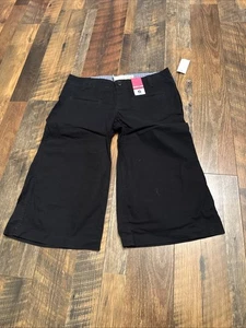 Vestido negro capris vintage Y2K Old azul marino pierna ancha elástico ultra bajo para mujer. A004 - Imagen 1 de 7