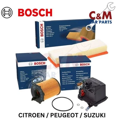 Service Kit Air Oil Fuel Filters fits PEUGEOT 307 1.6 (2003-2009)- BOSCH - Imagem 1 de 4