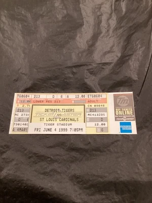 Boleto completo 1999 Detroit Tigers vs St. Louis Cardinals/Mark McGwire Foto 1 de 2