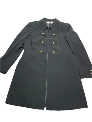 TAHARI Women's Military Style Classic Preppy Black Coat 12 Pockets Fully Lined - Image 1 of 4