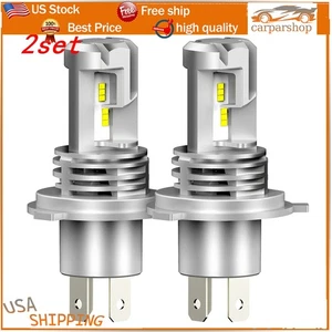 4X AUXITO H4 9003 HB2 LED Headlight Bulb Combo Kit High Low Beam White CANBUS - Picture 1 of 11