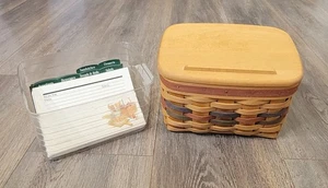 Longaberger 1994 Shades Of Autumn Cestino Ricettario Completo con Coperchio Fodera Carte - Foto 1 di 15