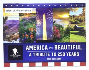 Calendario de Pared 2026 Wounded Warrior Project America Las Hermosas Fotos Escénicas - Imagen 1 de 17
