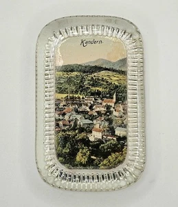 Vintage Glass Paperweight Kandern Germany Souvenir 4"x2.5" Scenic Gift See Photo - Picture 1 of 10