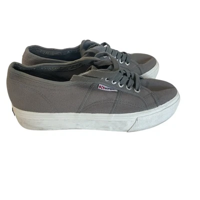 SuperGA Sneakers Platform Gray White Cotu 9 Men's 10.5 Women's Classic Italian - Image 1 of 4
