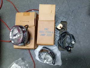 NOS Ford 1968 Mustang Fog lights + OEM brackets, switch wiring GT 68 pair - Picture 1 of 2