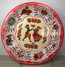 Vintage 1971 Daher Decorated Ware Colonial 10" Tin Metal Bowl England Round Tray