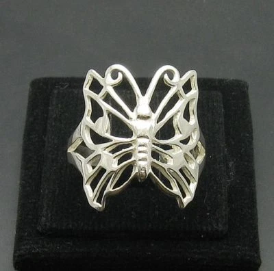 Stylish Genuine Sterling Silver Ring Butterfly Solid 925 Handmade Empress - Image 1 of 4