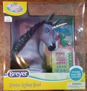 Breyer Mane Beauty Electra Styling Head Purple Unicorn w/ Black & Blue Hair NIP - Picture 1 of 10