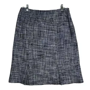 Liz Claiborne Seide Tweed Bleistift Midirock gefüttert Schlitze blau Academia Damen 10 - Bild 1 von 10