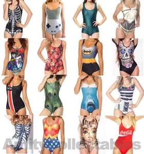 WOMEN's [Ladies] PRINTED SWIMSUIT Swimwear, Swimming Costume, Stretchy - Picture 1 of 15