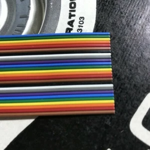 5 ft PHALO rainbow colored flat ribbon cable, 26 conductors, P/N A2807-30-26T - Picture 1 of 3
