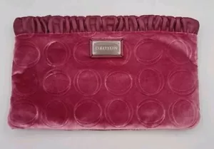 Oroton Rose Pink Leather And Velour Clutch Ruffled Handbag Bag Pre-Owned - Picture 1 of 21