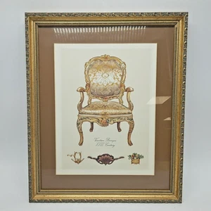 Venetian Baroque XVIII Century Gold & Silver Chair Matte Print Framed 36.5X44cm - Bild 1 von 19