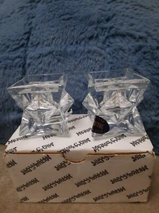 Neu Michael C. Fina Fifth Avenue 24 % Bleikristall Stern 2er Set Kerzenhalter - Bild 1 von 5