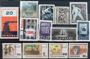 HOLOCAUST JUDAICA WW2 GHETTO & VERNICHTUNGSLAGER 14 SELTENE BRIEFMARKEN AUS DEN SCHARNIEREN 1945- - Bild 1 von 1