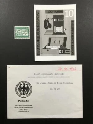 ALEMANIA FOTO-ENSAYO 1961 373 PHILIPP REIS TELÉFONO BORRADOR ¡RARO! ¡1! e1084 Foto 1 de 3