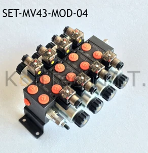 SET: 4x Modular / Hydraulik Magnetventile 4/3-Wege 12 DC - inkl. Stecker und DBV - Bild 1 von 10