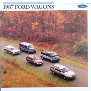 1987 Ford Wagons Taurus Escort Aerostar Club Wagon USA Prospekt Brochure - Bild 1 von 4