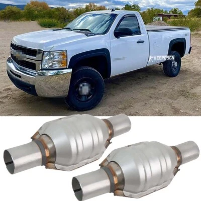 2x Stainless Steel 2" Catalytic Converter For Chevrolet Silverado 1500 2500 3500 - Image 1 of 4