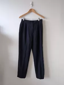 Vintage Fletcher Jones Dress Pants Size 10 Womens Navy Blue Pure Wool Business - Picture 1 of 5