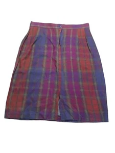 Jigsaw Vintage 90's Skirt Plaid Purple Pink Barbiecore Size 10 Retro - Picture 1 of 7