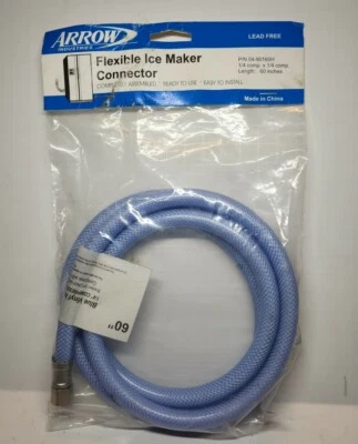 Manguera de conector flexible para máquina de hielo sin plomo Arrow No. 04-90160H 1/4 Comp 90205 Foto 1 de 2