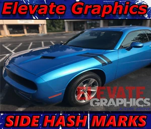 For Dodge Challenger Stripes Side Hash Mark Double Bar Graphics Decals 2008-2023 - Picture 1 of 18