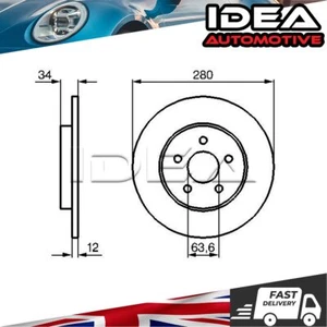 Brake Discs Rear Idea Fits Ford Mondeo 2000-2007 Jaguar X-Type 2001-2009 - Picture 1 of 12